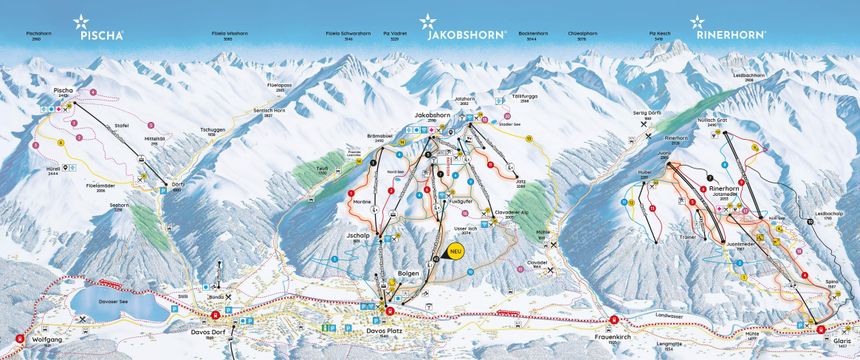 Pistenplan Rinerhorn Davos