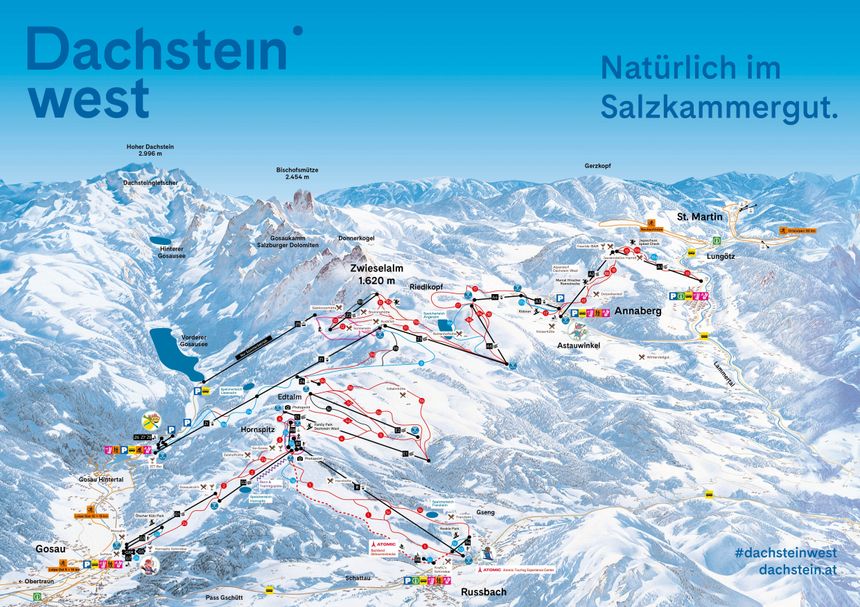 Pistenplan Dachstein West