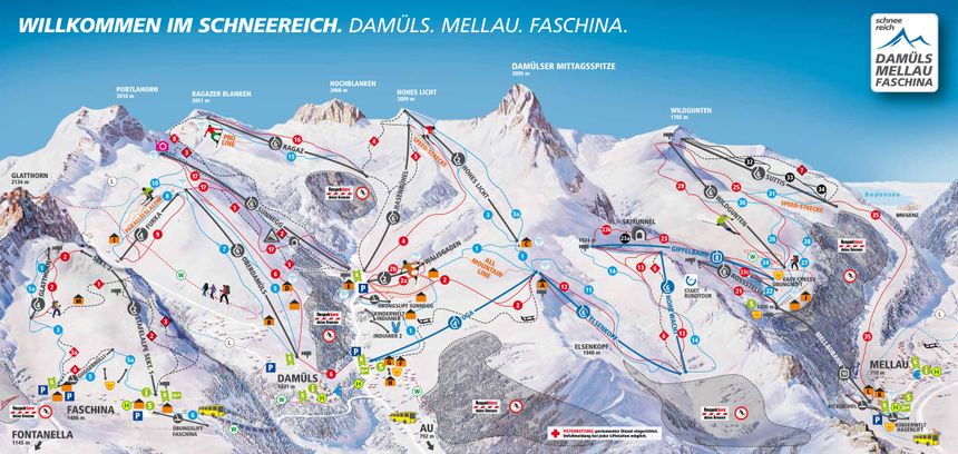 Pistenplan Damüls - Mellau