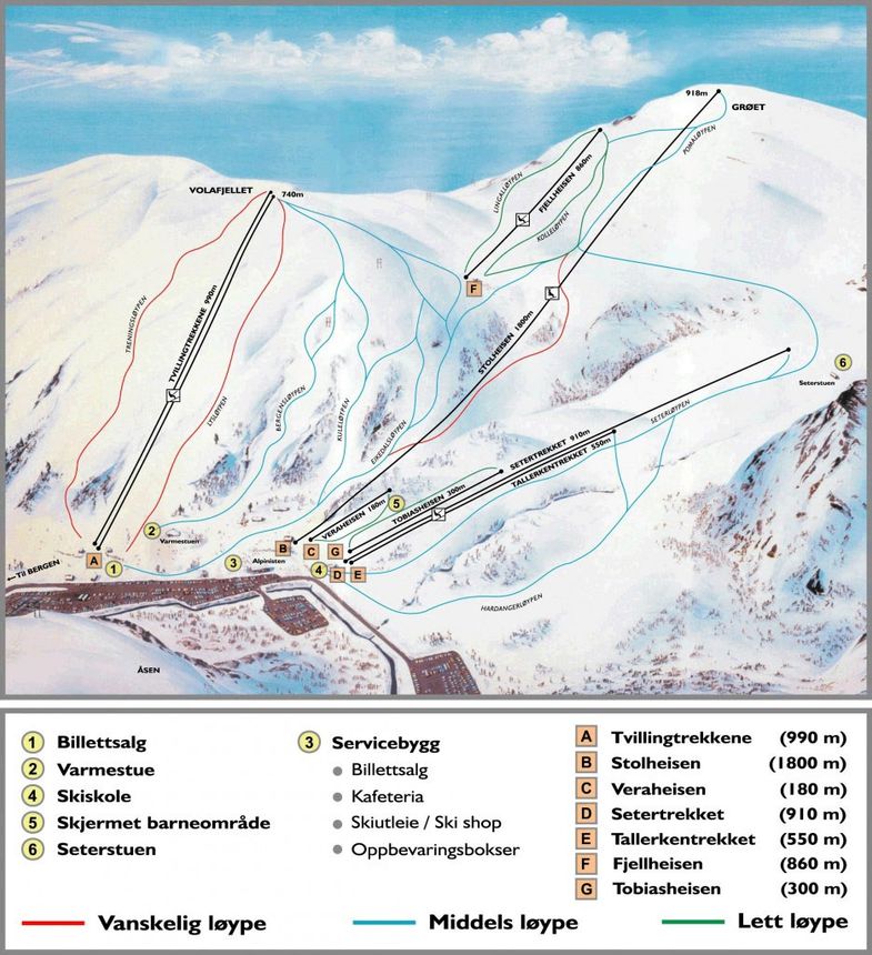 Pistenplan Eikedalen