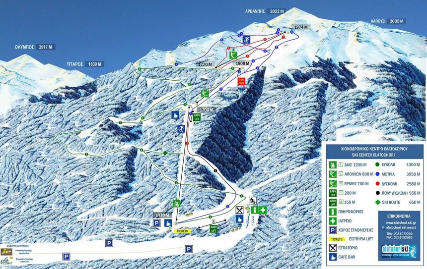 Pistenplan Elatochori - Katerini