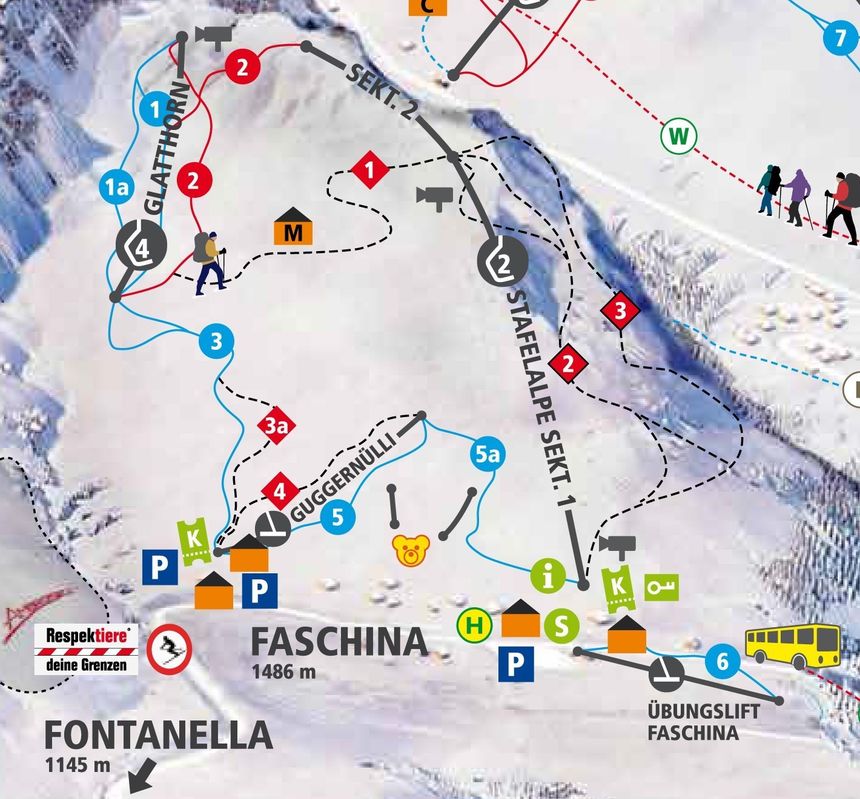 Pistenplan Faschina - Fontanella
