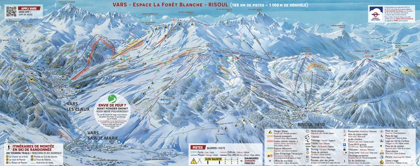 Pistenplan La Forêt Blanche (Vars - Risoul)