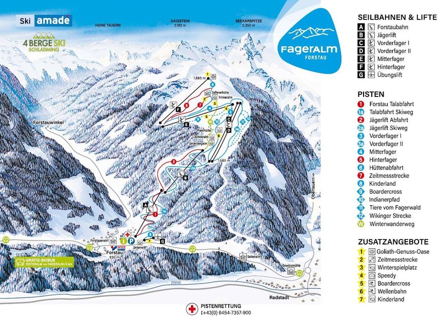 Pistenplan Fageralm