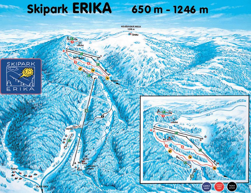 Pistenplan Kojsovska Hola/Skipark Erika