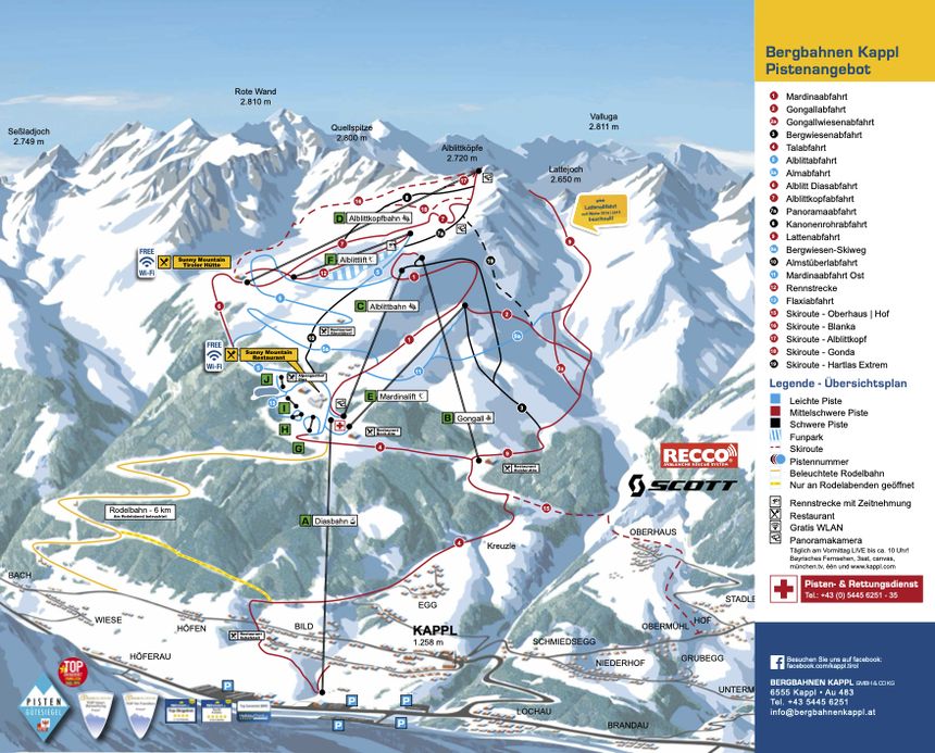 Pistenplan Kappl