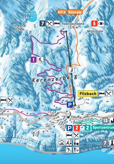 Pistenplan Kerenzerberg Filzbach