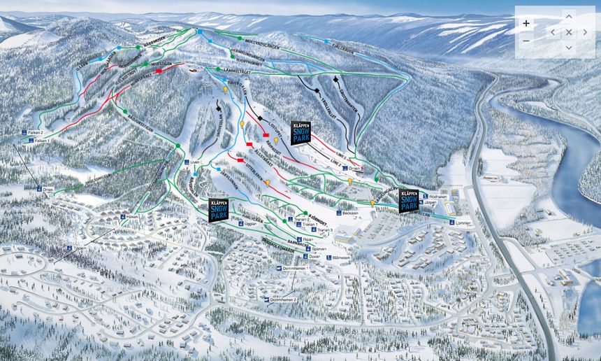 Pistenplan Kläppen Ski Resort