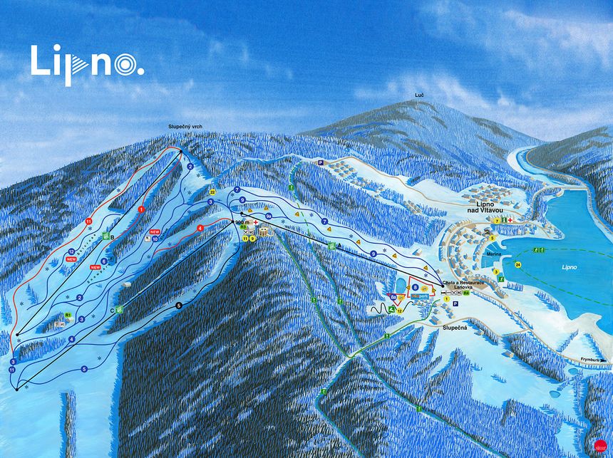 Pistenplan Skiareál Lipno