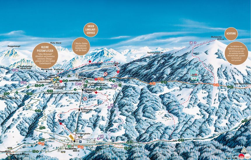 Pistenplan Kristberg Silbertal