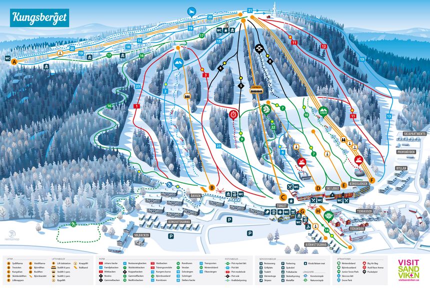 Pistenplan Kungsberget