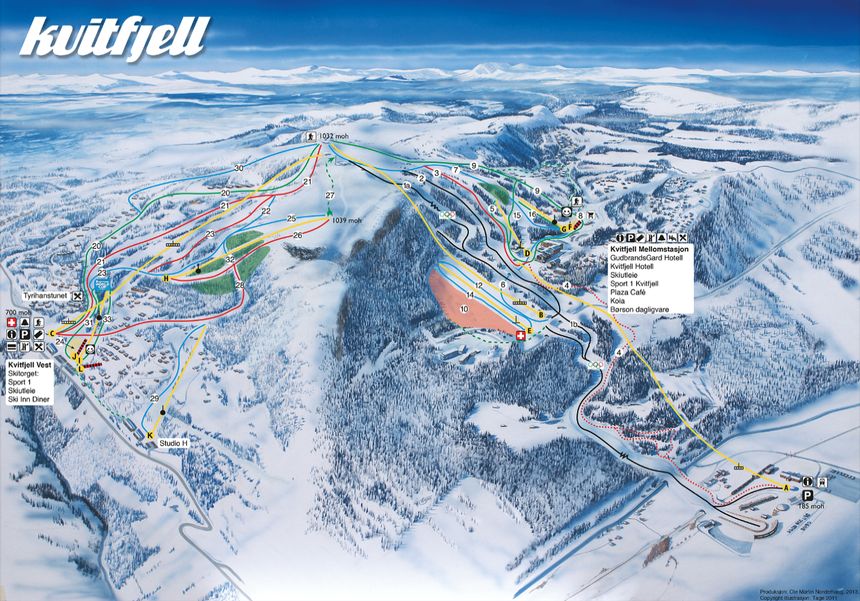 Pistenplan Kvitfjell