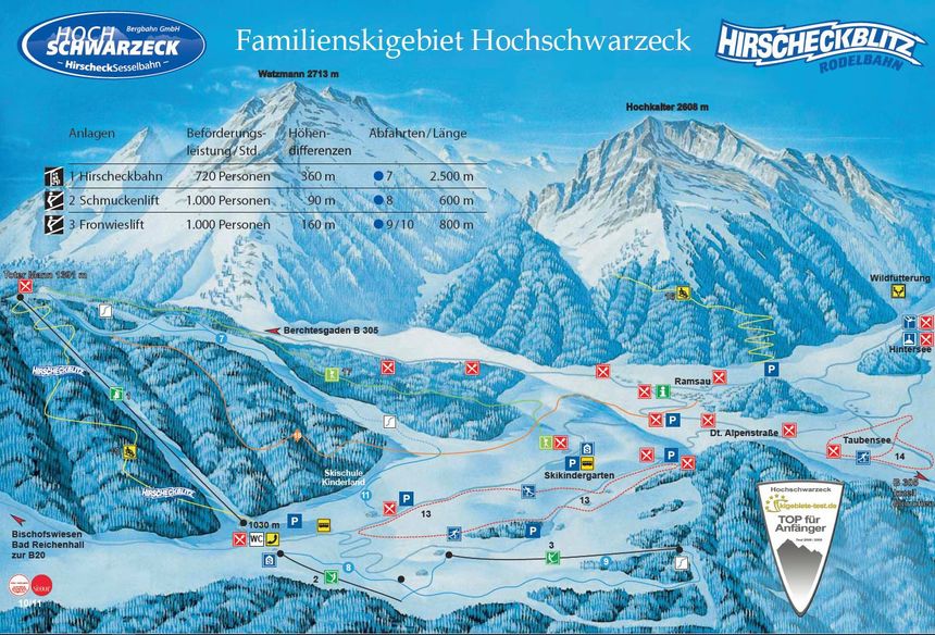 Pistenplan Hochschwarzeck