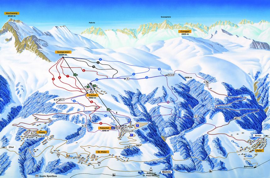 Pistenplan Hochwang