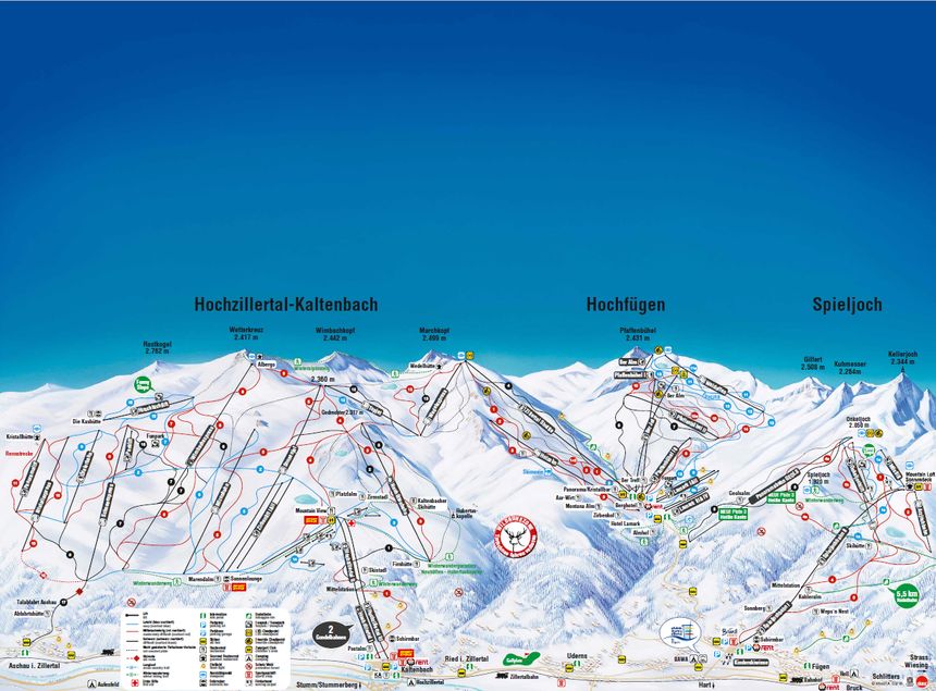 Pistenplan Hochzillertal
