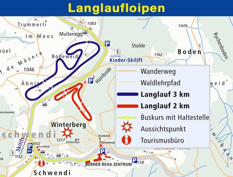 Pistenplan Heiligenschwendi - Skilift Hubelweid