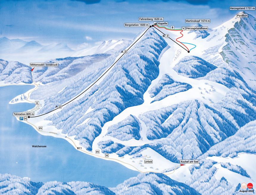 Pistenplan Herzogstandbahn Walchensee