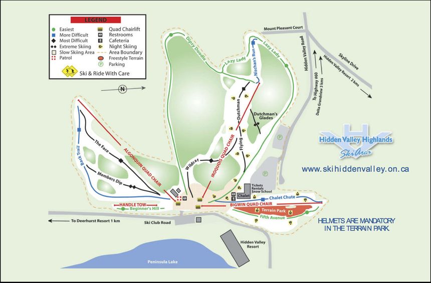 Pistenplan Hidden Valley Highlands