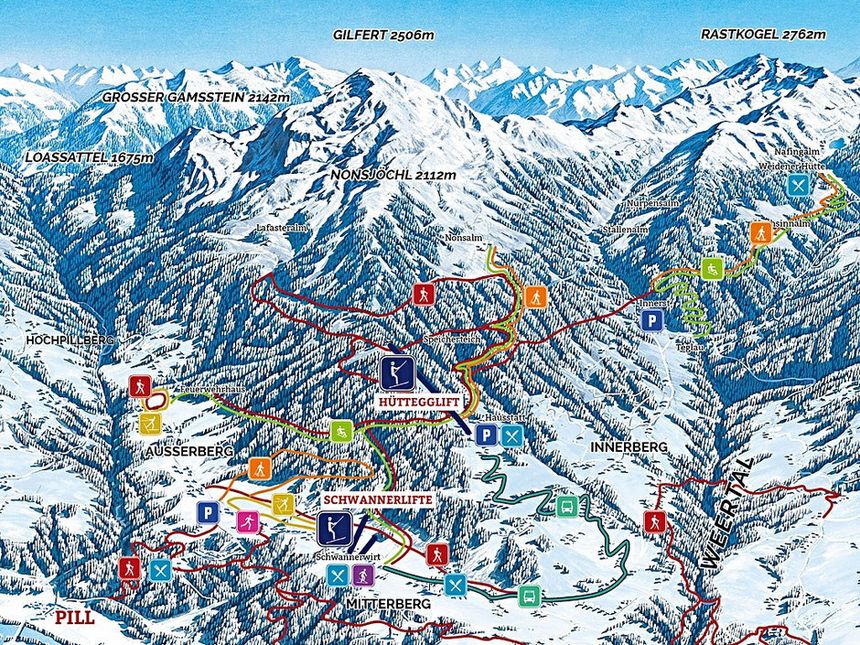 Pistenplan Hüttegglift Weerberg
