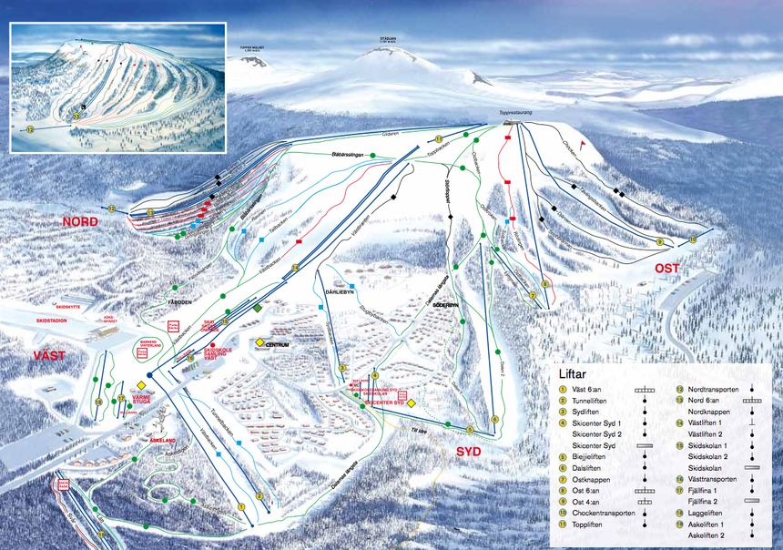 Pistenplan Idre Fjäll