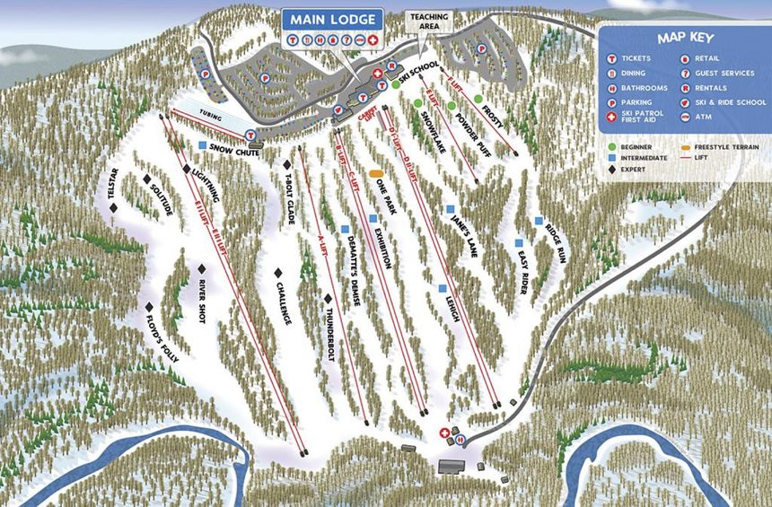 Pistenplan Jack Frost Ski Area