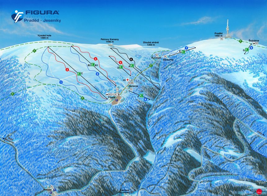 Pistenplan Praděd - Figura – Jeseniky