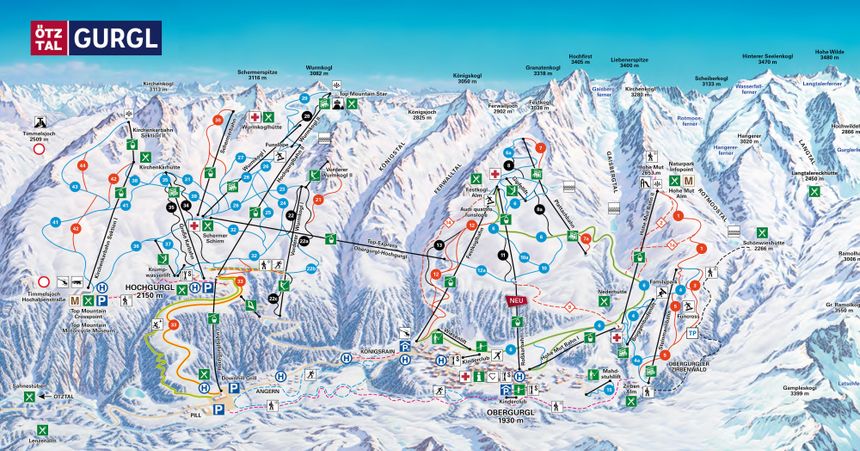 Pistenplan Obergurgl Hochgurgl