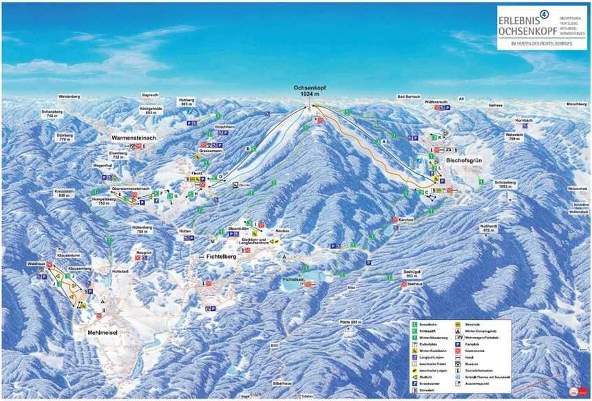 Pistenplan Skischaukel Oberwarmensteinach