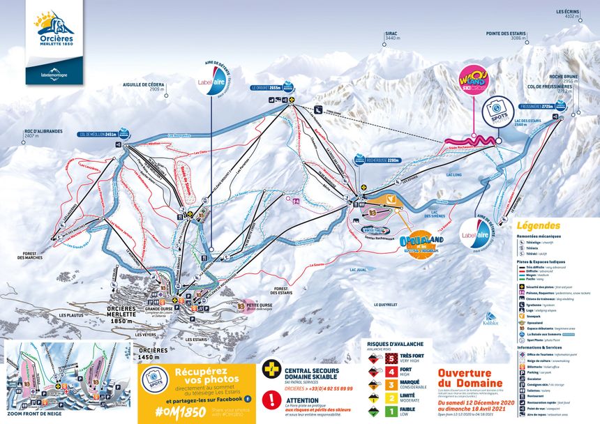 Pistenplan Orcieres 1850