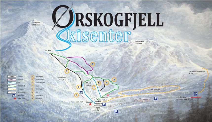 Pistenplan Orskogfjellet