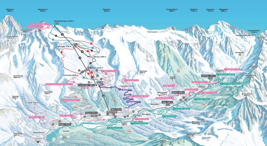 Pistenplan Lötschental – Lauchernalp
