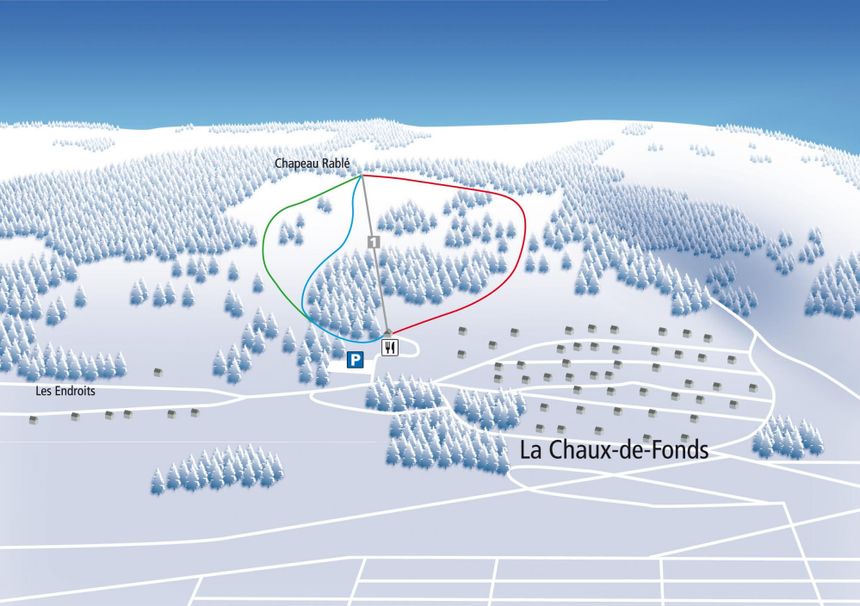 Pistenplan La Chaux de Fonds