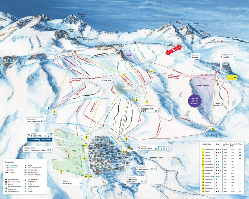 Pistenplan La Parva