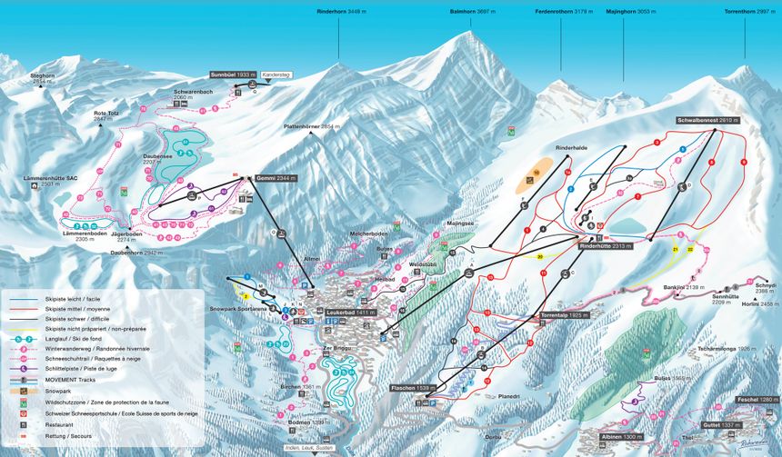 Pistenplan Leukerbad Torrent