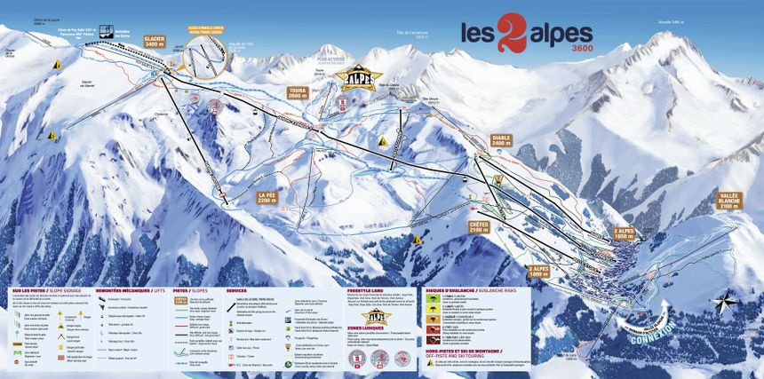 Pistenplan Les 2 Alpes