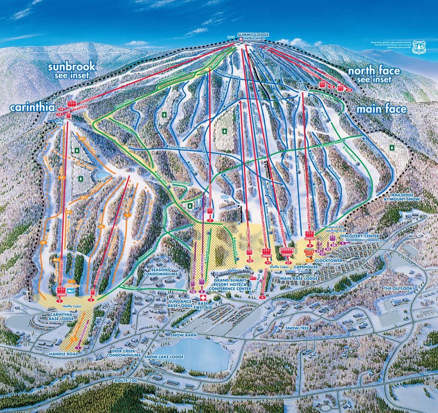 Pistenplan Mount Snow