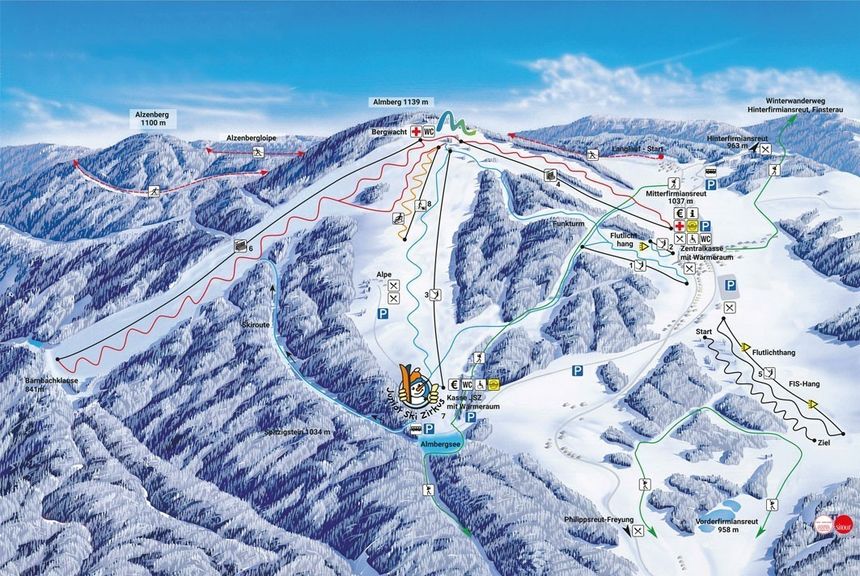 Pistenplan Mitterdorf - Mitterfirmiansreut