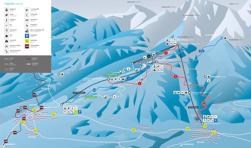Pistenplan Mutterer Alm
