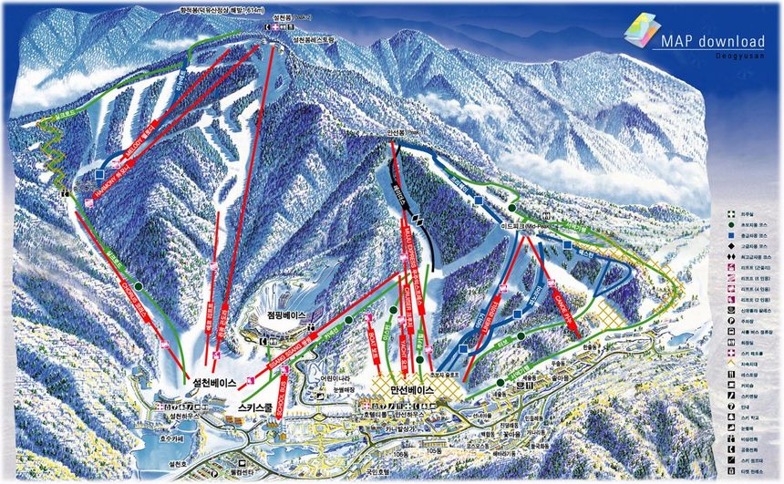 Pistenplan Deogyusan Ski Resort (Muju Resort)