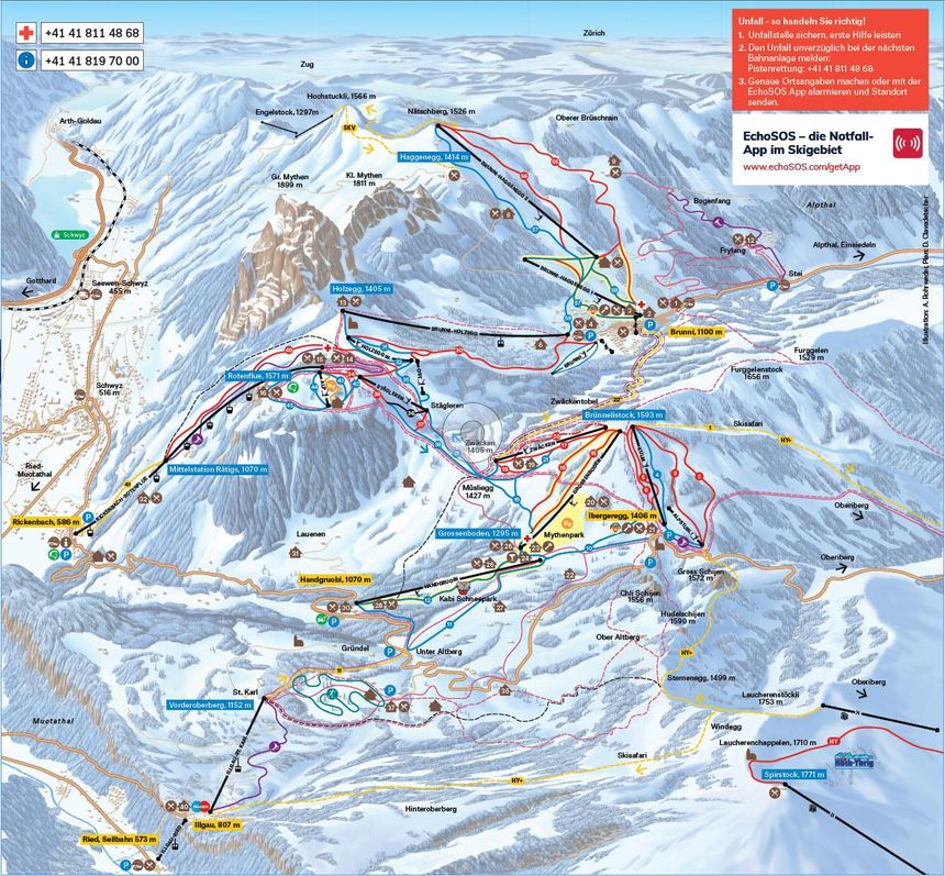 Pistenplan Mythenregion
