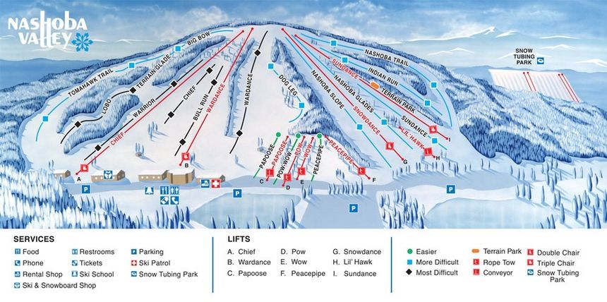 Pistenplan Nashoba Valley Ski Area