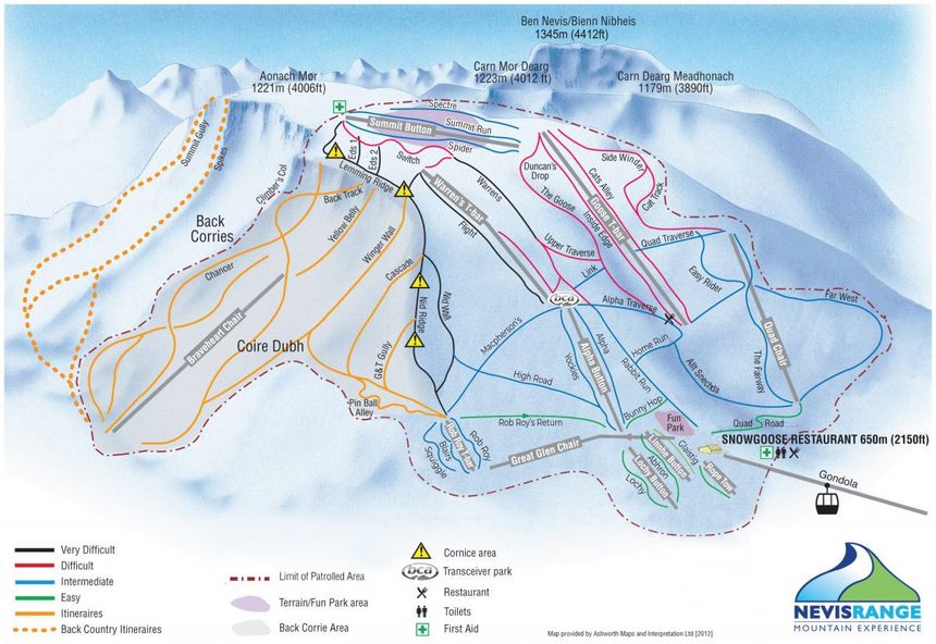 Pistenplan Nevis Range