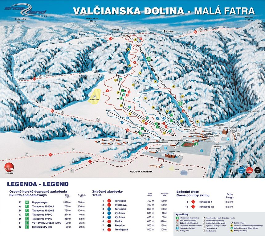 Pistenplan Snowland Valcianska doline