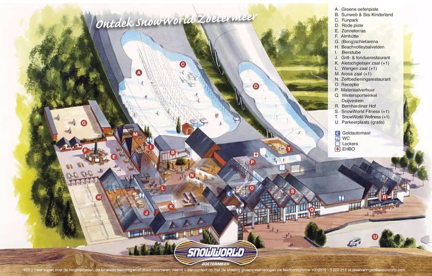 Pistenplan Skihalle SnowWorld Zoetermeer
