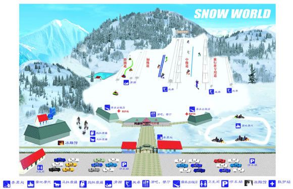 Pistenplan Snow World Ski Park Xueshijie – Peking