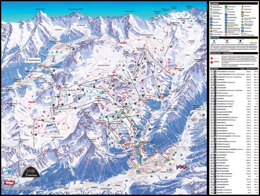 Pistenplan Samnaun (Silvretta Arena)