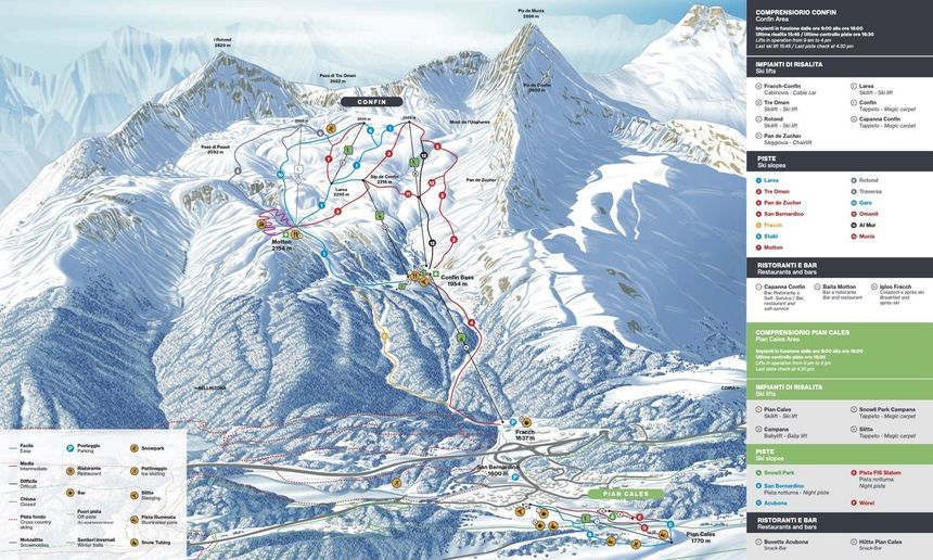 Pistenplan San Bernardino