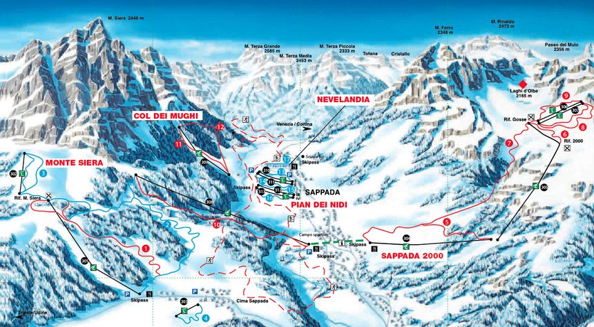 Pistenplan Sappada