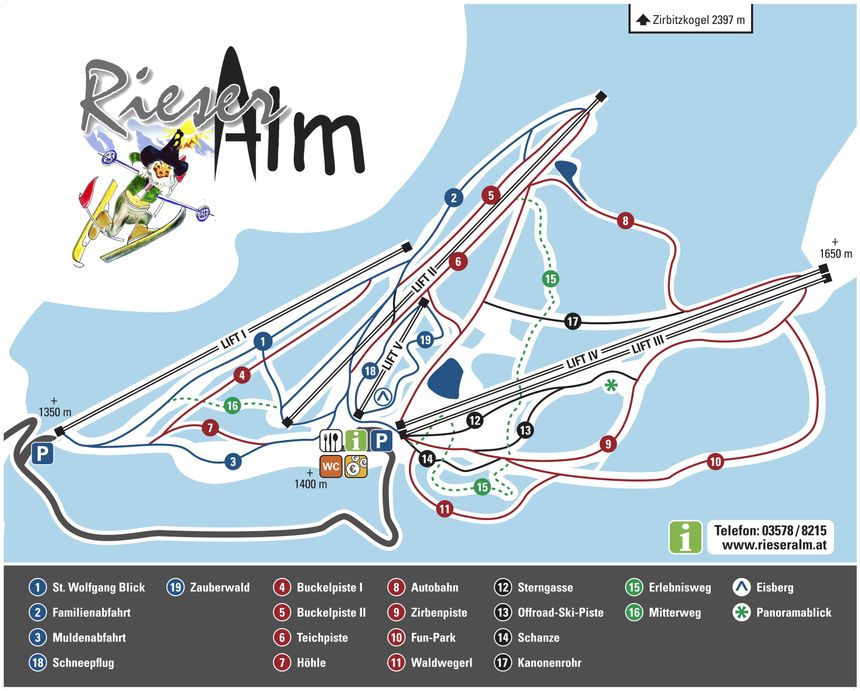 Pistenplan Schizentrum Rieseralm