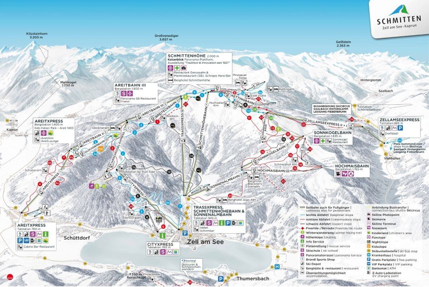 Pistenplan Schmitten - Zell am See